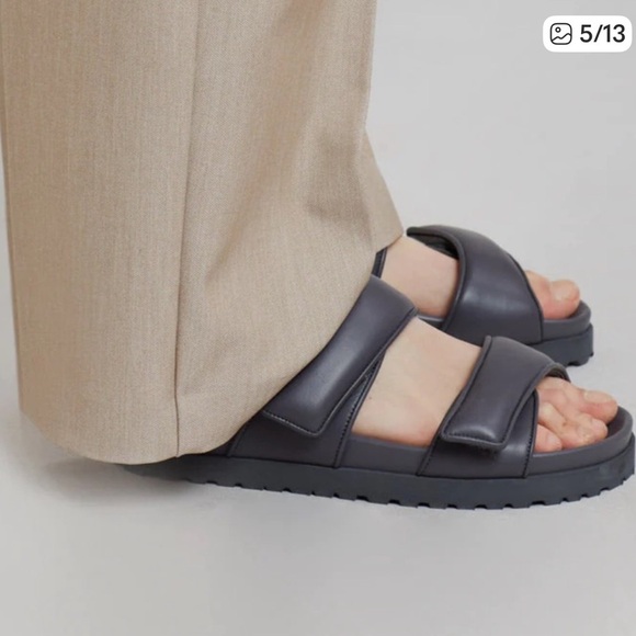 Gia Borghini- GIA x Pernille Teisbaek Sandals - Double Strap- Anthracite- 9 (40)